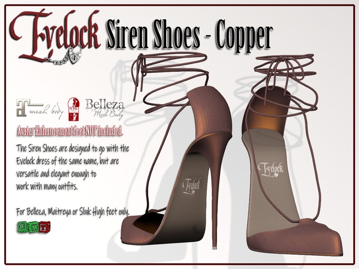 Evelock Siren Shoes - Copper