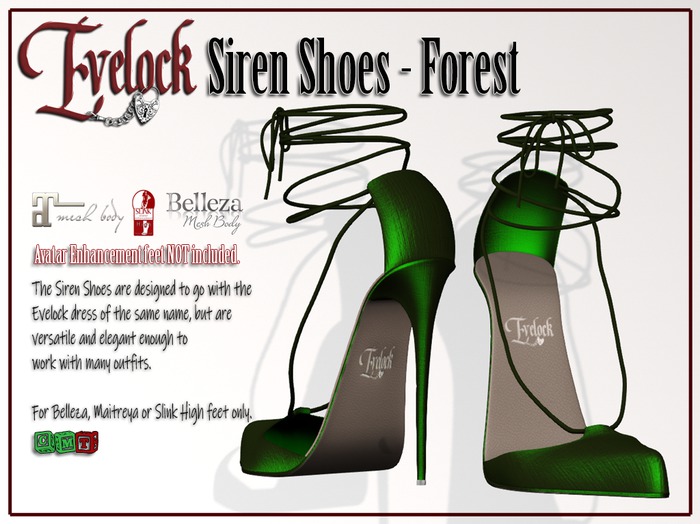 Evelock Siren Shoes - Forest
