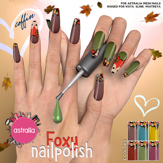 Second Life Marketplace Astralia Foxy Nail Polish Only Comp System Coffin
