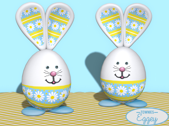 Townies Mesh -Eggey Easter Bunny Egg (daisy blue)