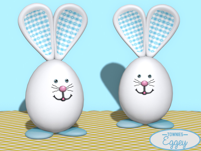 Townies Mesh -Eggey Easter Bunny Egg (blue gingham)