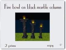 Fire bowl on black marble column-CM