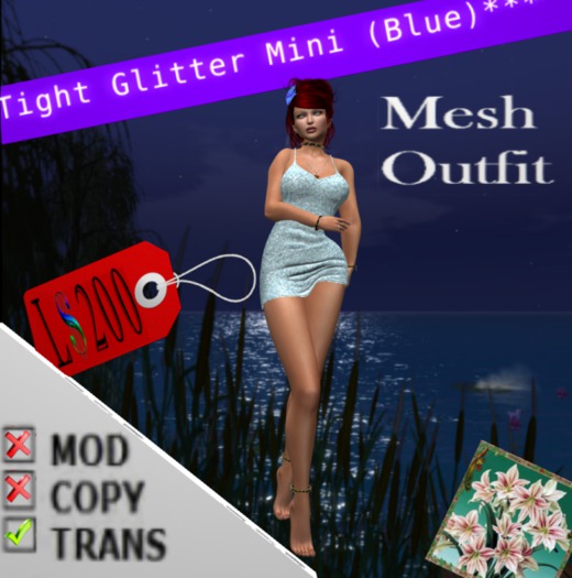 Tight Glitter Mini (Blue)