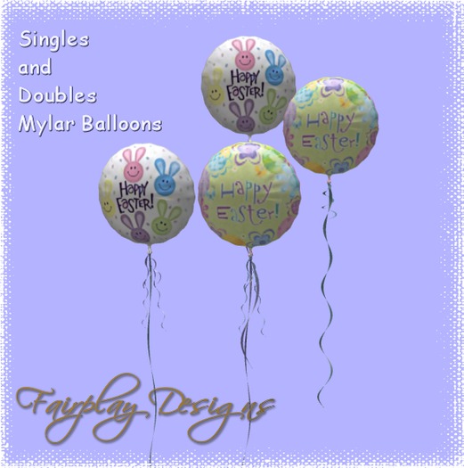 3D Easter Bunny Wishes Balloons COPYABLE