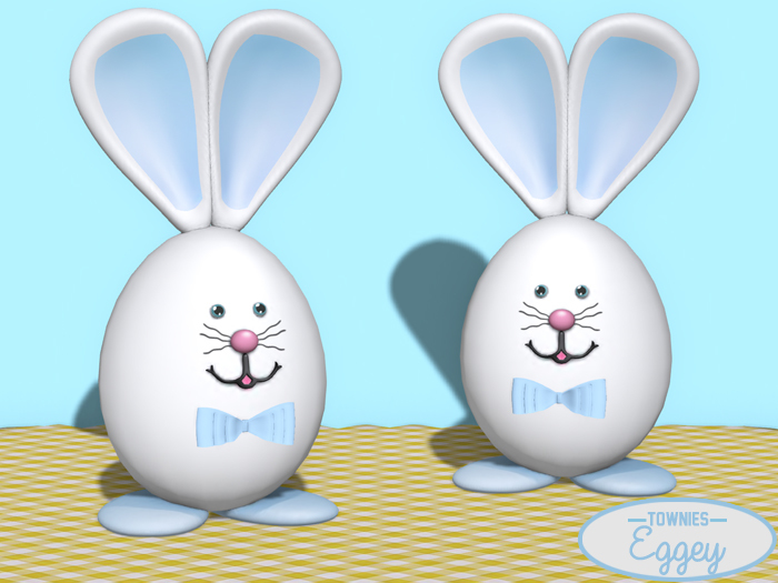Townies Mesh -Eggey Easter Bunny Egg (blue bowtie)