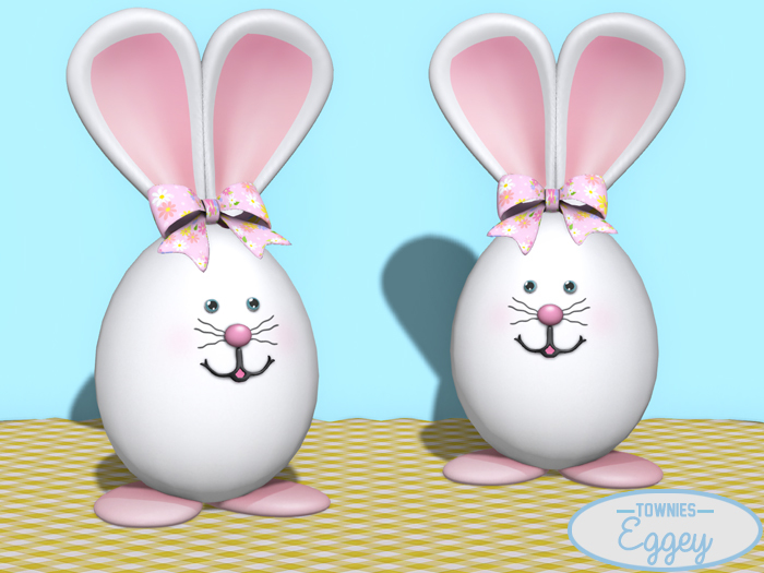 Townies Mesh -Eggey Easter Bunny Egg (pink bow)