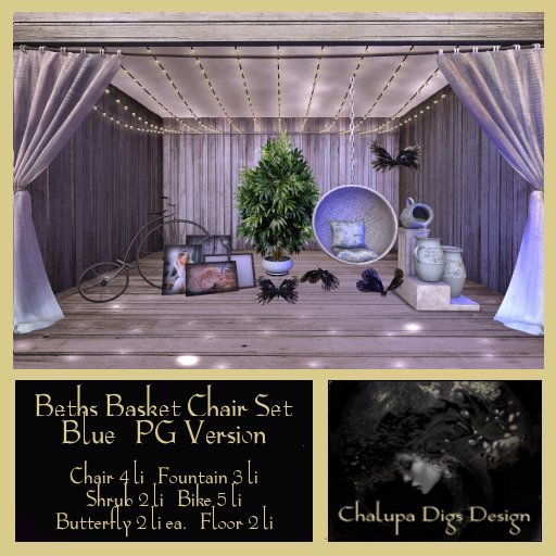 Beth's Basket Chair Set Blue