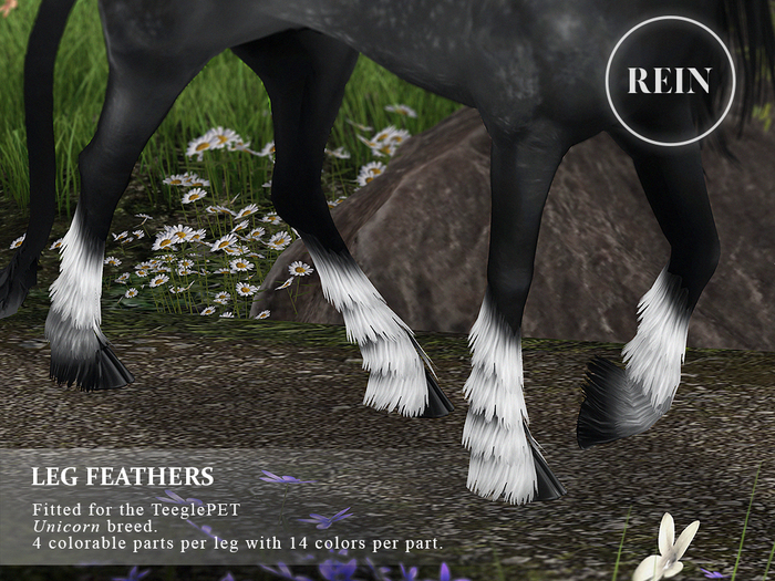 REIN - TeeglePet Leg Feathers UNICORN