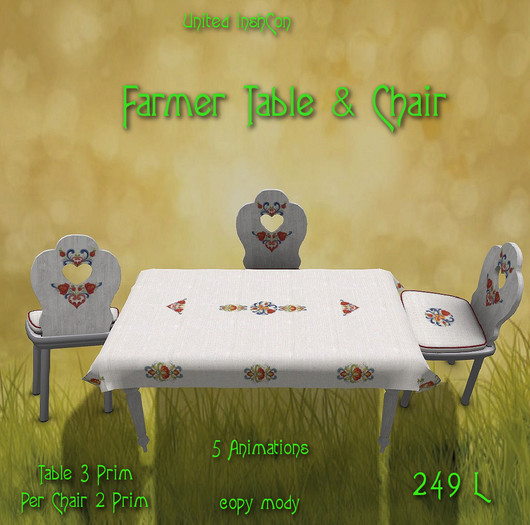 *UI* Farmer Table and Chairs v