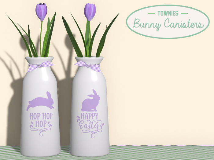 Townies Easter Country Canister Vases -Purple Tulip