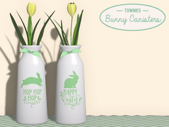 Townies Easter Country Canister Vases -Yellow Tulip