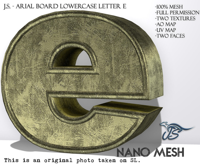 J.S. - ARIAL BOARD LOWERCASE E - NANO MESH