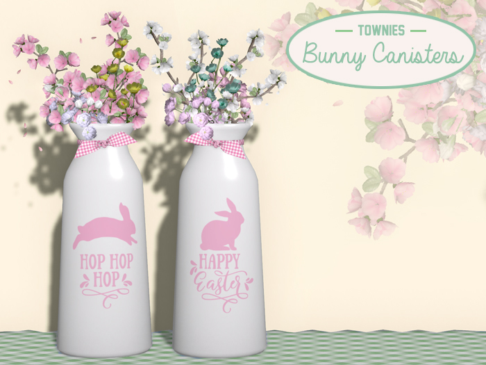 Townies Easter Country Canister Vases -Flowers (pink)