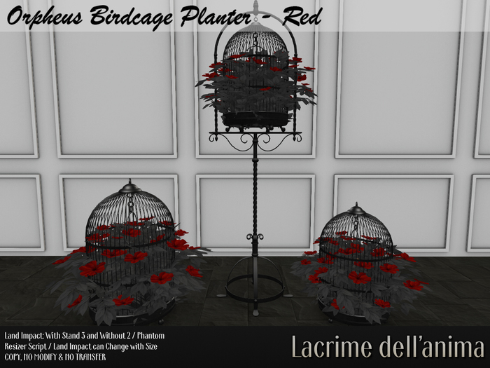 Orpheus Birdcage Planter - Red