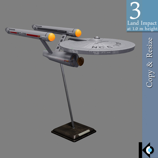 3D / Starship Enterprise NCC-1701 Model / 3 land impact