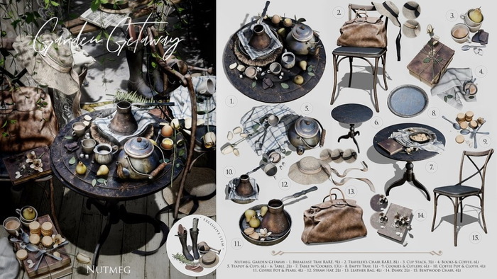 1. Nutmeg. Garden Getaway Breakfast Tray RARE