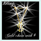 * Gold chain with $ sign Bling (BOXED)