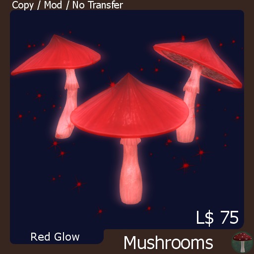Red Glow Mushrooms