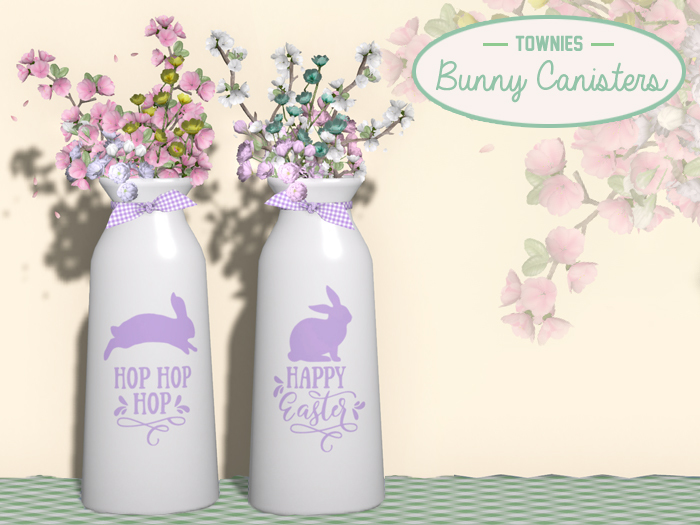 Townies Easter Country Canister Vases -Flowers (purple)