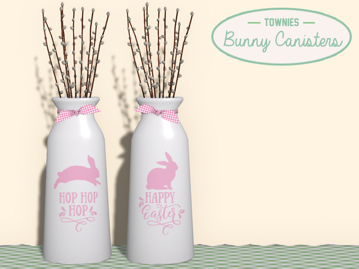 Townies Easter Country Canister Vases -Willows (pink)