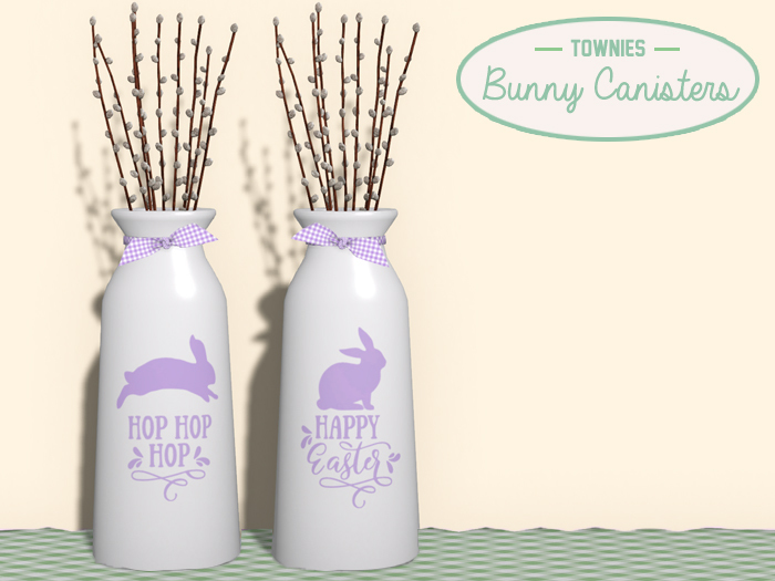 Townies Easter Country Canister Vases -Willows (purple)