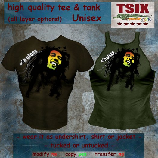 *TSIX BOX 183 Rasta Reggae High Quality Tee & Tank JahBless Military*