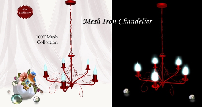Mesh Iron Chandelier [Red]