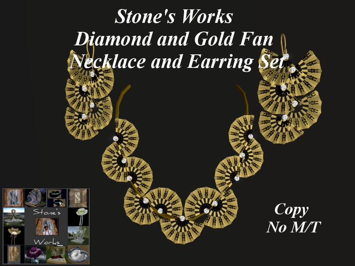Fans Necklace & Earrings Set