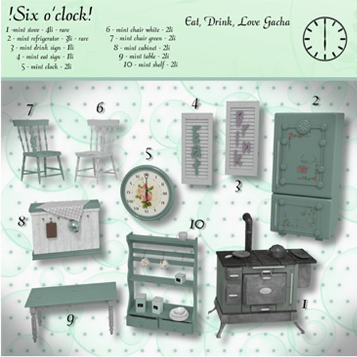 !six o'clock! [MINT COTTAGE-3] Drink Sign