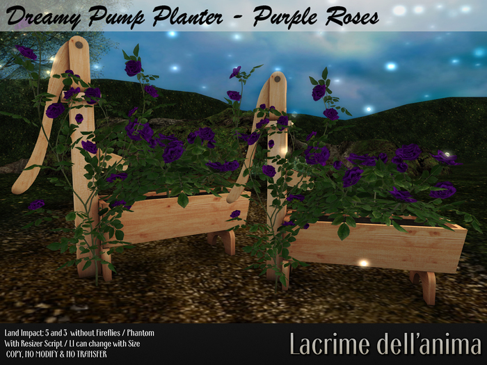 Dreamy Pump Planter - Purple Roses