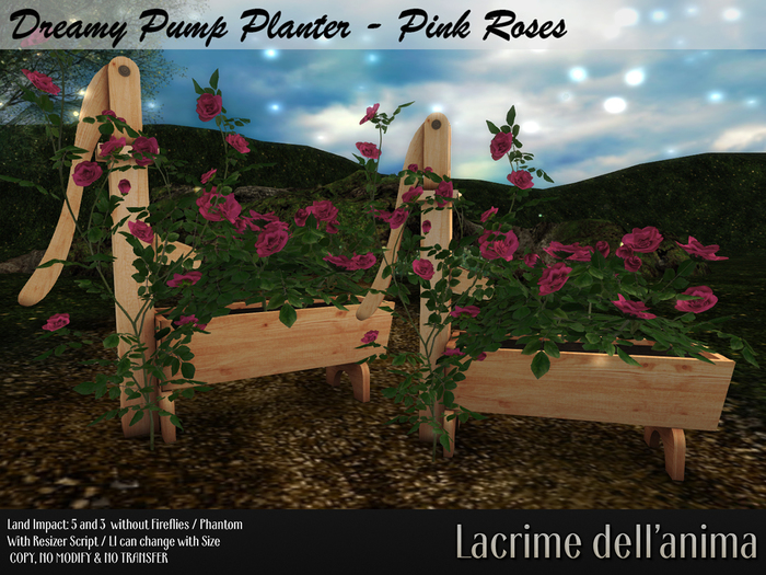 (BOX) Dreamy Pump Planter - Pink Roses