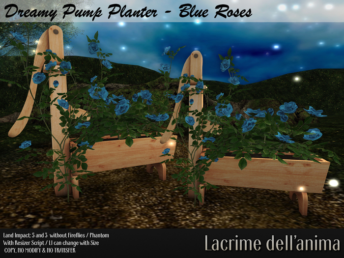 Dreamy Pump Planter - Blue Roses