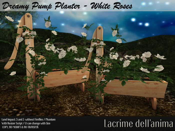 Dreamy Pump Planter - White Roses