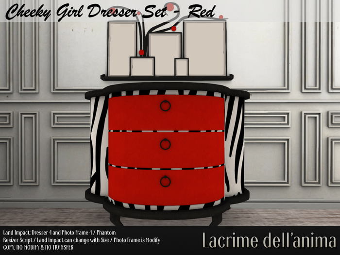 (BOX) Cheeky Girl Dresser Set - Red