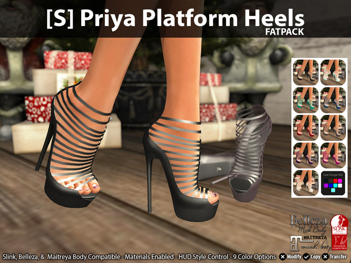 [S] Priya Platform Heels Fatpack
