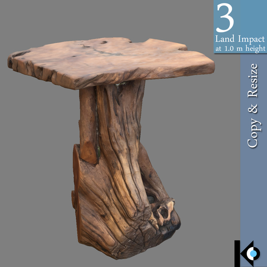 3D / Wood Trunk Table / 3 land impact