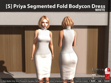 [S] Priya Segmented Fold Bodycon Dress White
