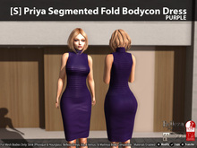 [S] Priya Segmented Fold Bodycon Dress Purple