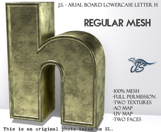 J.S. - ARIAL BOARD LOWERCASE H - REGULAR MESH -ADD ME TO UNPACK