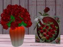 BMC118... 50 ROSES IN A VASE & A HAPPY BIRTHDAY SIS CARD.