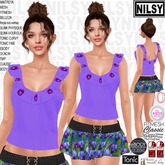 NILSY RUFFLE TOP AND FLORAL MINI SKIRT,ALL BODIES