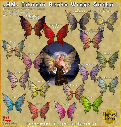 .HM. Titania Bento Wings - (Random Anim) Lime