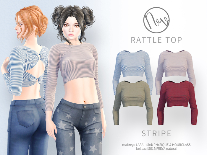 Life Rattled Second Life Marketplace - neve top - rattled stripe