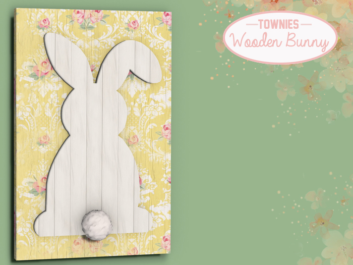 [Townies] Easter Bunny Fluffy Tail Picture - Yellow Floral
