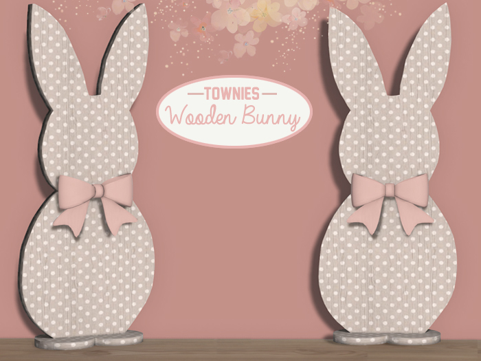 [Townies] Wooden Bunny - Beige Polka Dot