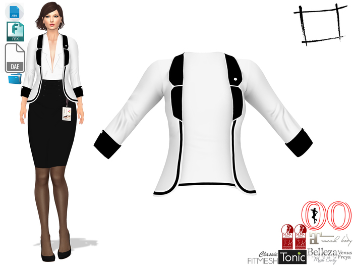 Dae Obj FBX Women's Office Jacket Slink, Ocacin Standard, Maitreya, Belleza, Ocacin Voluptuous, Tonic