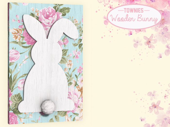 [Townies] Easter Bunny Fluffy Tail Picture - Blue Floral