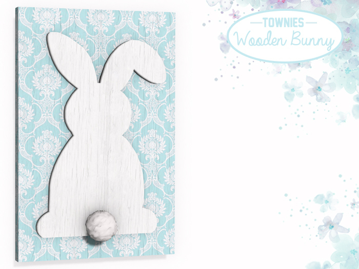 [Townies] Easter Bunny Fluffy Tail Picture - Blue Damask