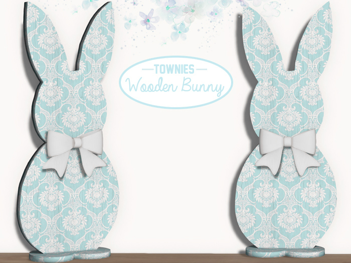 [Townies] Wooden Bunny - Blue Damask