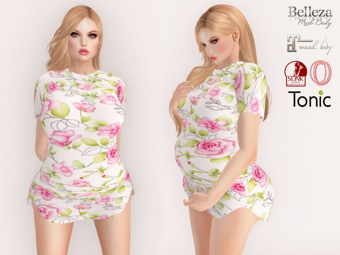 Lovers : Maternity : T-Shirt Dress : Pink Rose